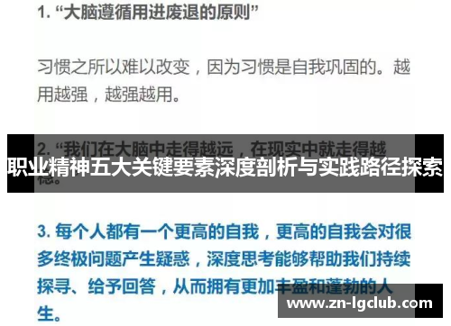 职业精神五大关键要素深度剖析与实践路径探索